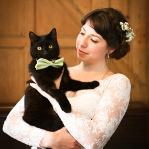 bride with cat