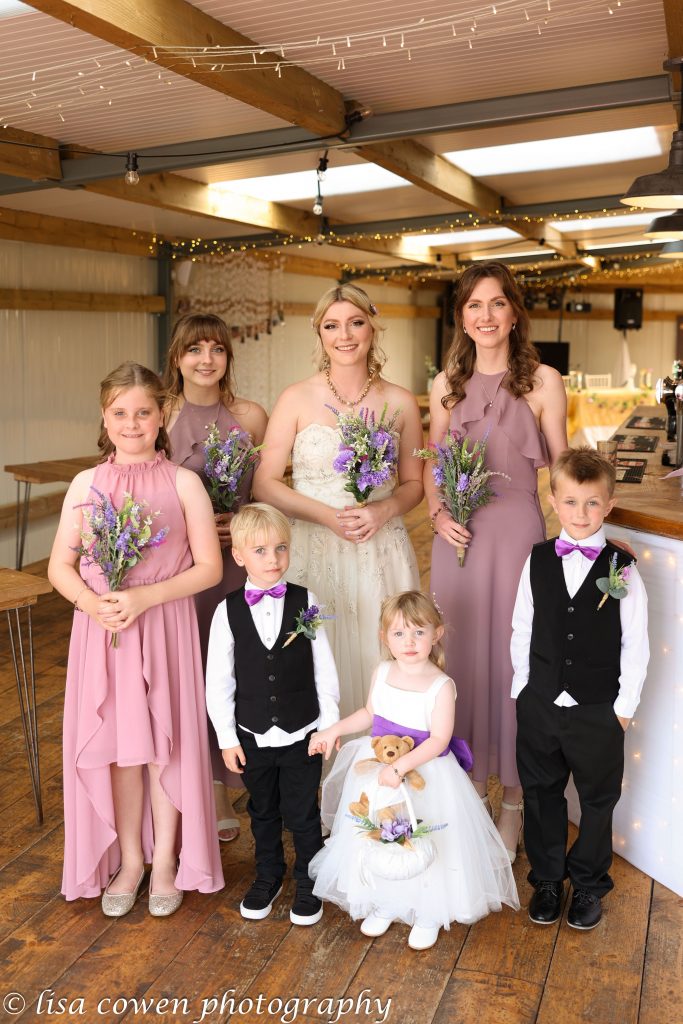 Beautiful pink and purple bridal party