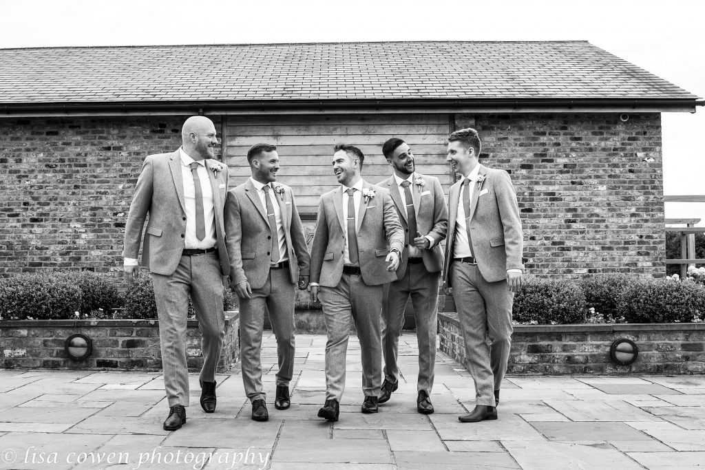 Black and white groomsmen